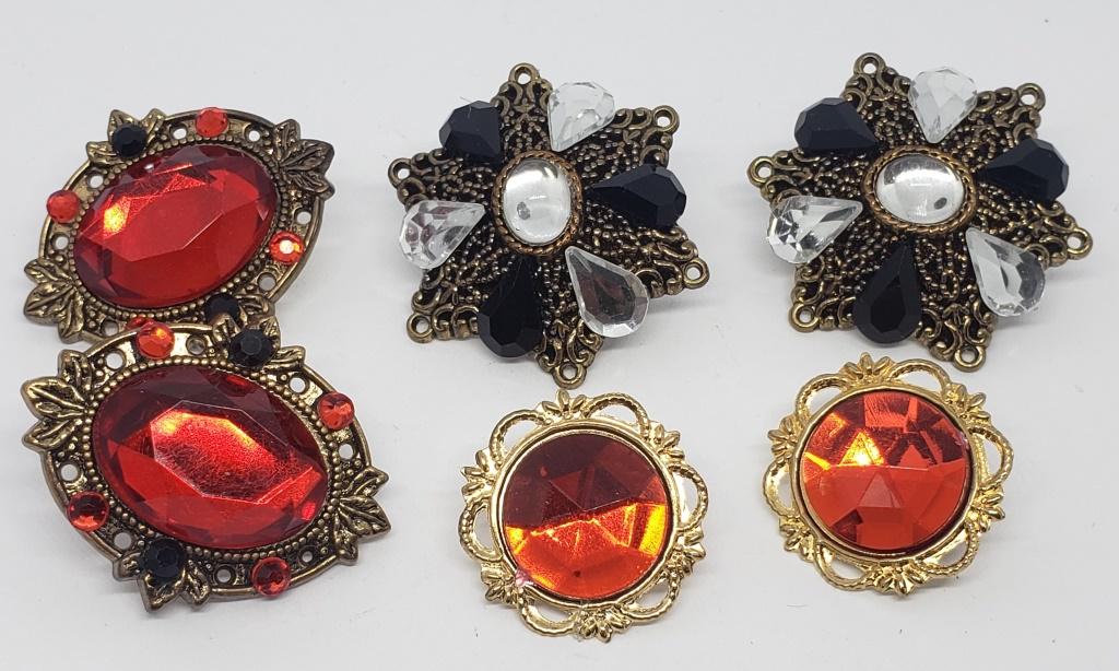 3-PAIRS OF GOLD TONED PIERCED EARRINGS (1 of 5)