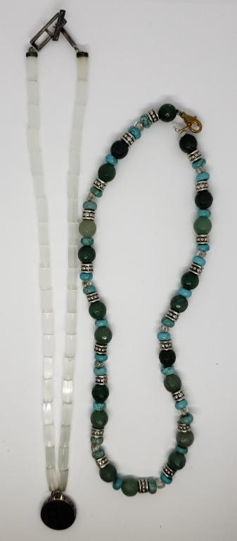 2-VTG SILVER TONED BEADED NECKLACES (1 of 3)