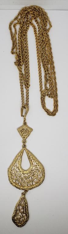 VTG GOLD TONED MULTI STRANDED NECKLACE WITH (1 of 2)