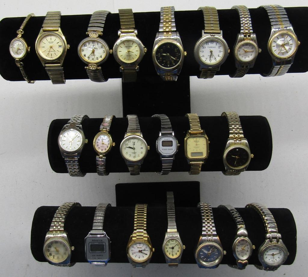 20 LADIES QUARTZ WATCHES-CLARMONT,SEIKO: ALL UNTESTED:SOME MAY WORK, SOME MAY NOT,SOME MAY NEED BATTERIES, SOME FOR PARTS OR REPAIR-20 LADIES QUARTZ WATCHES-CLARMONT,SEIKO,(2)ARMITRON,MILAN,SERG IO