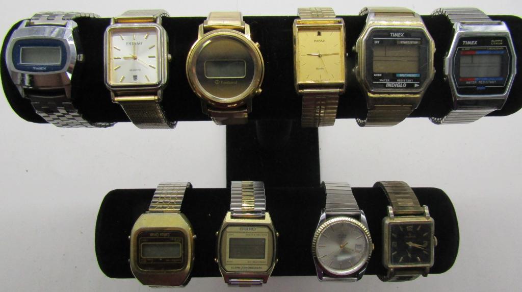 10 MENS QUARTZ WATCHES-STRETCH  BAND-SEIKO-MISC (1 of 6)