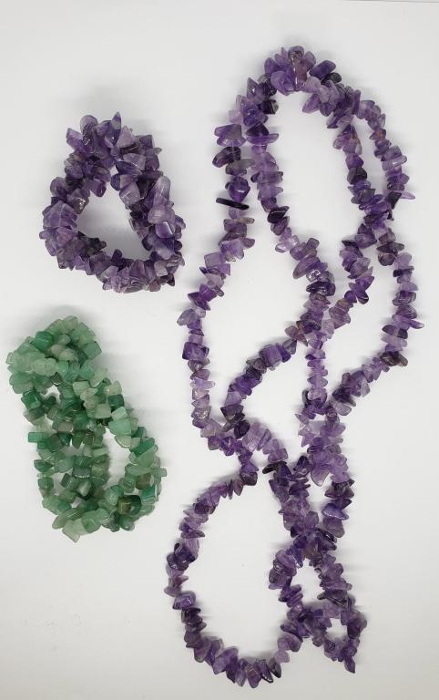 SET! AMETHYST CHIP BEADED NECKLACE WITH (1 of 4)