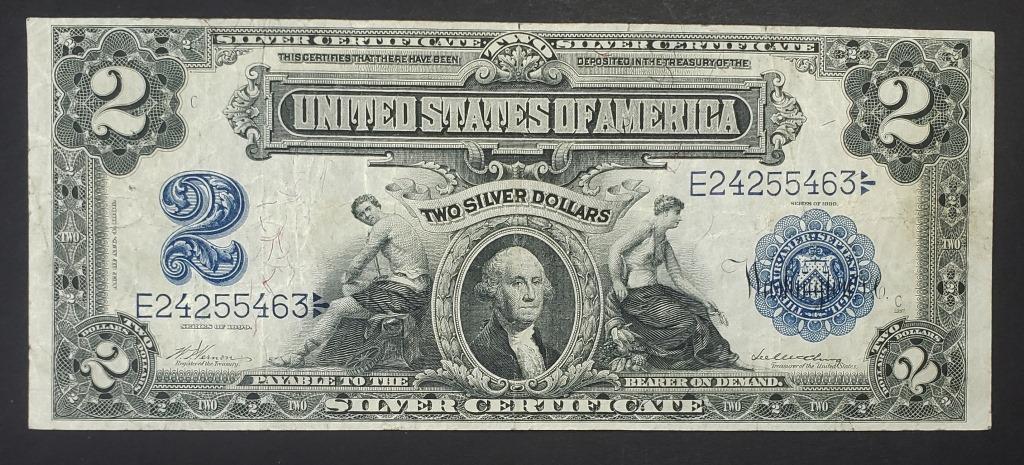 1899 $2 TWO DOLLARS “MINI PORTHOLE” (1 of 2)