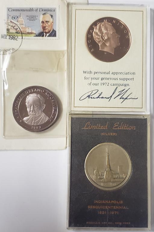 (3) COMMEM COINS: 1972 NIXON CAMPAIGN., (1 of 2)