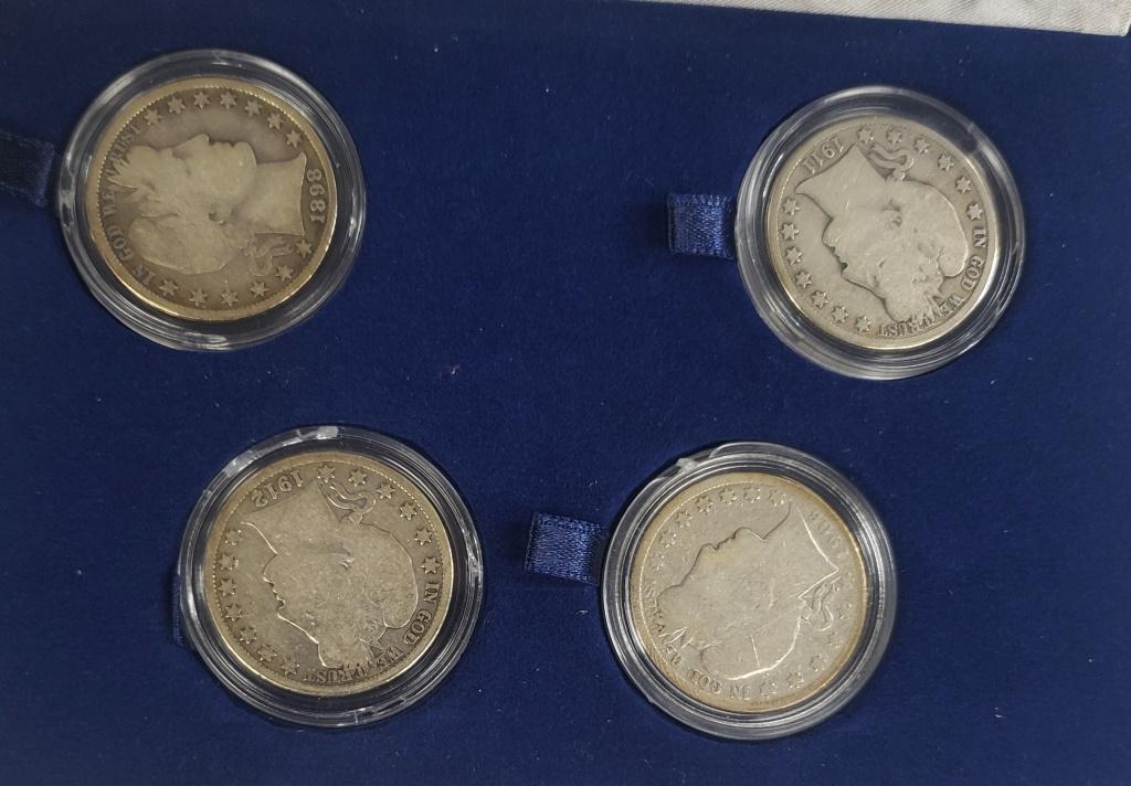 4 MINTS of BARBER SILVER HALF DOLLARS (1 of 2)
