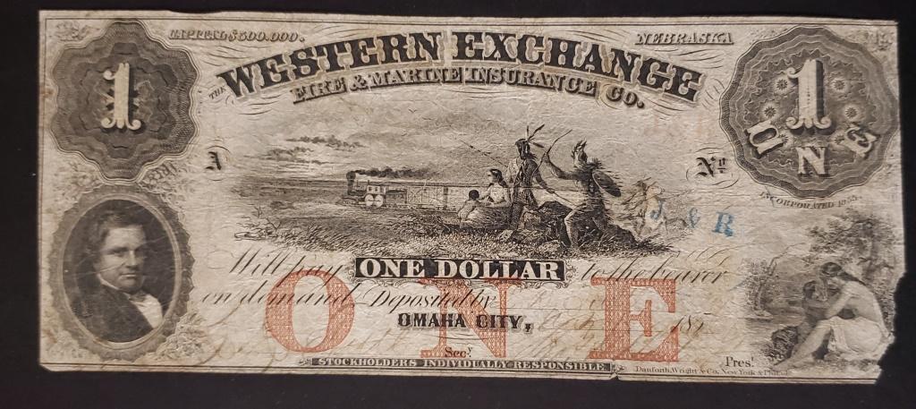 1856 $1 WESTERN EXCHANGE OBSOLETE (1 of 2)