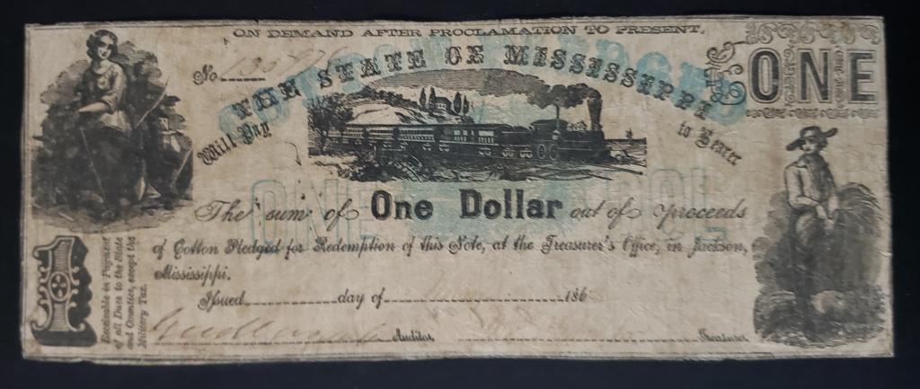 1862 $1 OBSOLETE NOTE STEAM ENGINE (1 of 2)