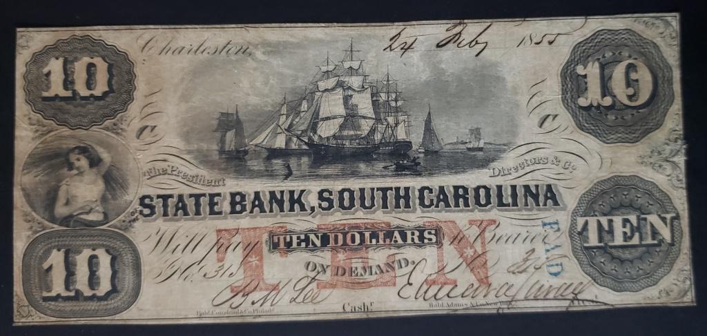 1855 $10 STATE BANK SOUTH CAROLINA (1 of 2)