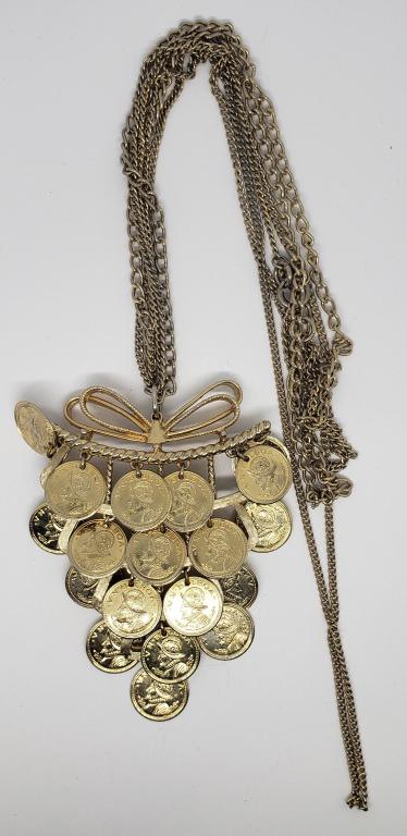 VINTAGE GOLD TONED MULTI STRANDED NECKLACE (1 of 4)