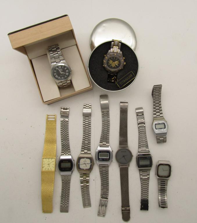 10 MENS QUARTZ WATCHES-LORD ELGIN-PULSAR-TITANIUM (1 of 6)