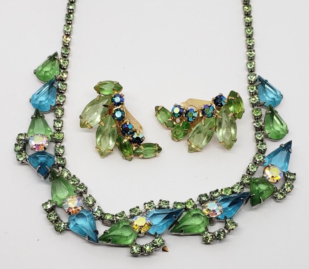 VINTAGE SILVER TONED BABY BLUE AND ELECTRIC (1 of 4)