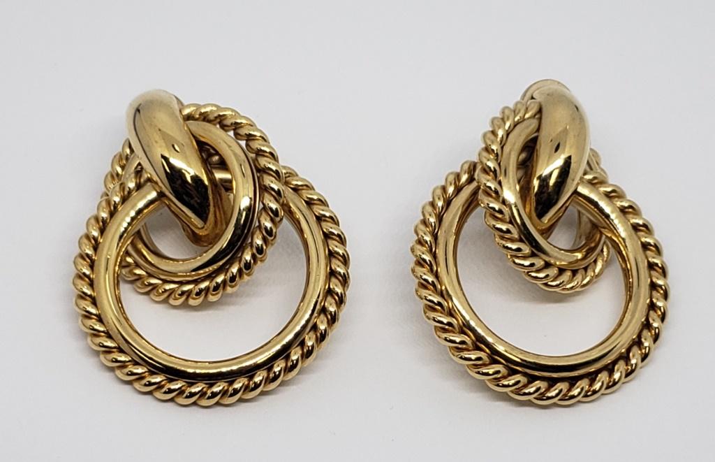 VINTAGE GIVENCHY CHUNKY PAIR OF CLIP ON: CIRCULAR EARRINGS