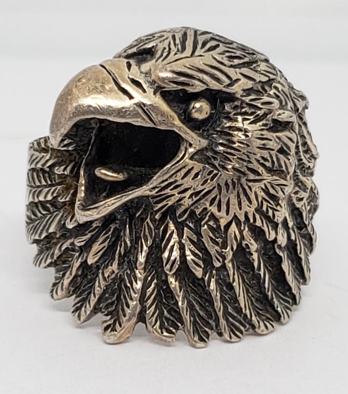 SIZE 12 STERLING BALD EAGLE RING (1 of 5)