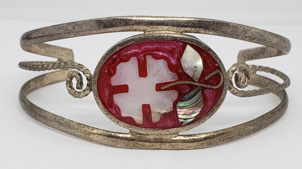 SOUTHWESTERN STERLING SPLIT SHANK CUFF WITH (1 of 5)