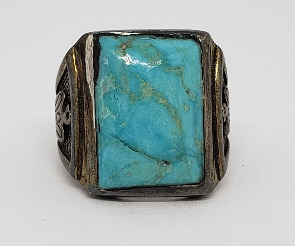 NAVAJO STERLING THUNDERBIRD MEN'S RING WITH (1 of 5)