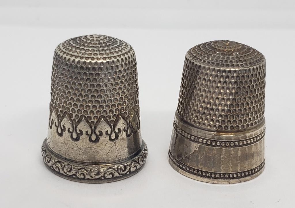 2-VINTAGE STERLING THIMBLES: TOTAL 5.7 DWT