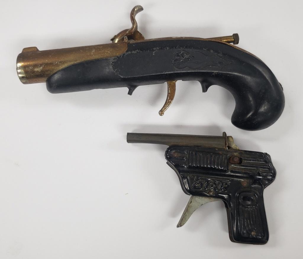vtg Cap Gun & Gun Lighter: (1) toy gun (1) lighter - both non-working