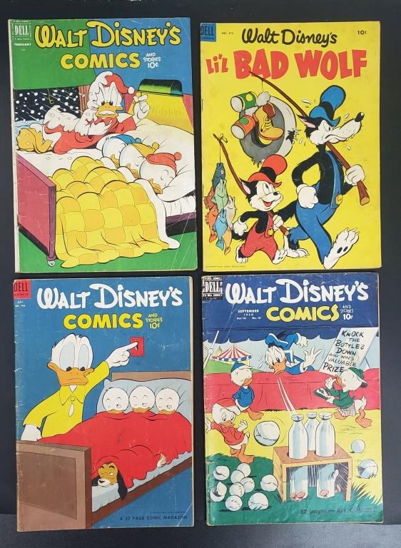 (4) WALT DISNEY DELL COMICS (1 of 2)
