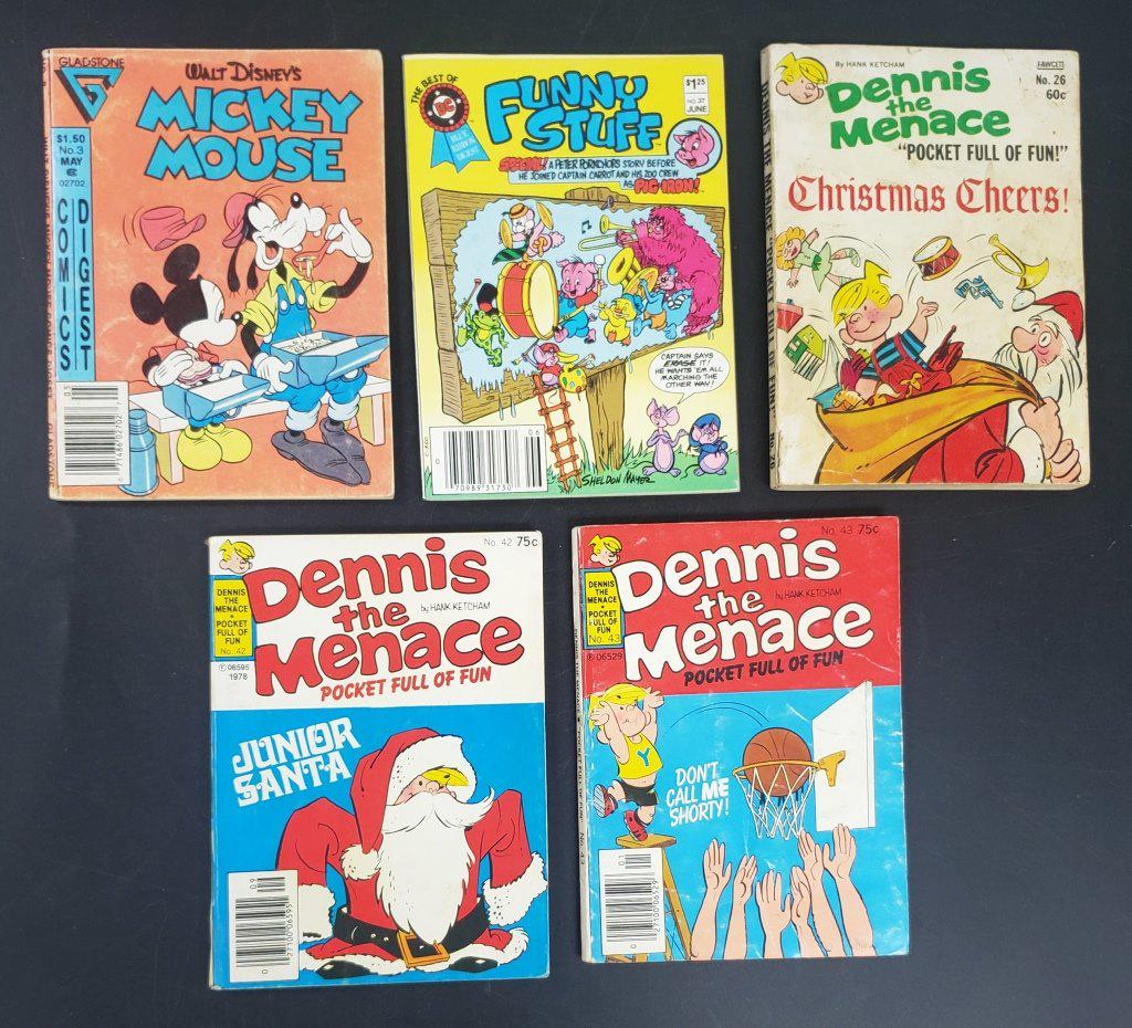 (3) DENNIS THE MENACE DIGEST: plus FUNNY STUFF & MICKEY MOUSE