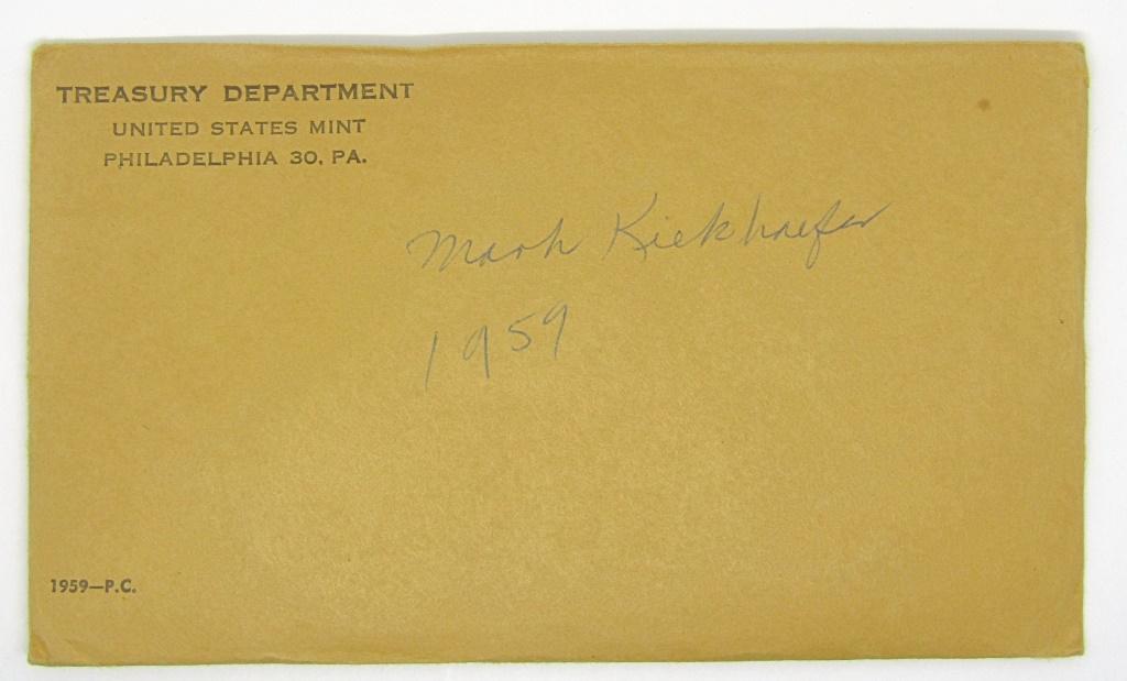 1959 U.S. PROOF SET ORIGINAL ENVELOPE (1 of 2)