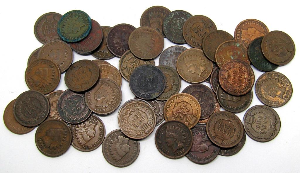 50 INDIAN CENT LOT - GREAT MIX (1 of 1)