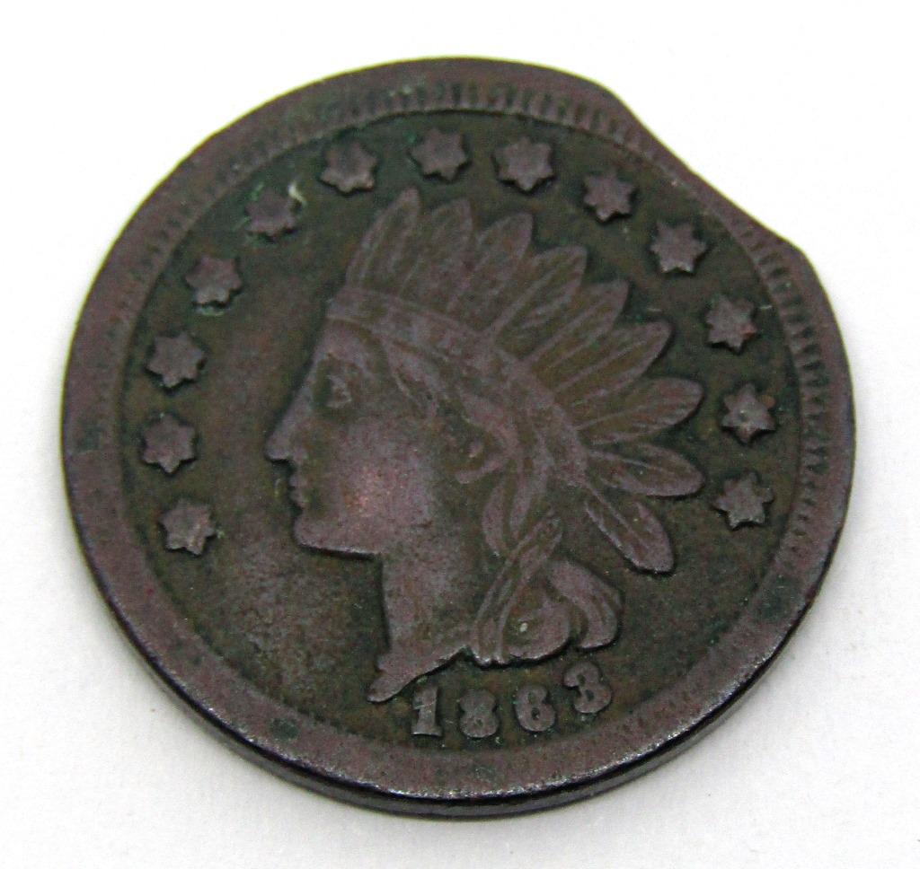 1863 CIVIL WAR INDIAN TOKEN: A.C. PENTZ TIN COPPER & SHEET IRONWARE STOVES, 20 PENN ST. PITTSBURGH