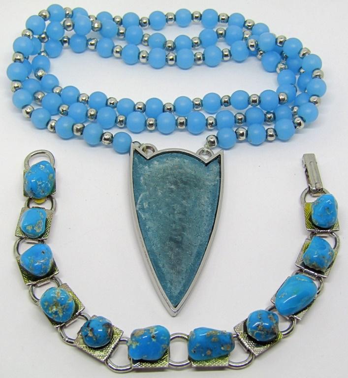 SOUTHWESTERN BLUE BEADED NECKLACE PLUS (1) (1 of 2)