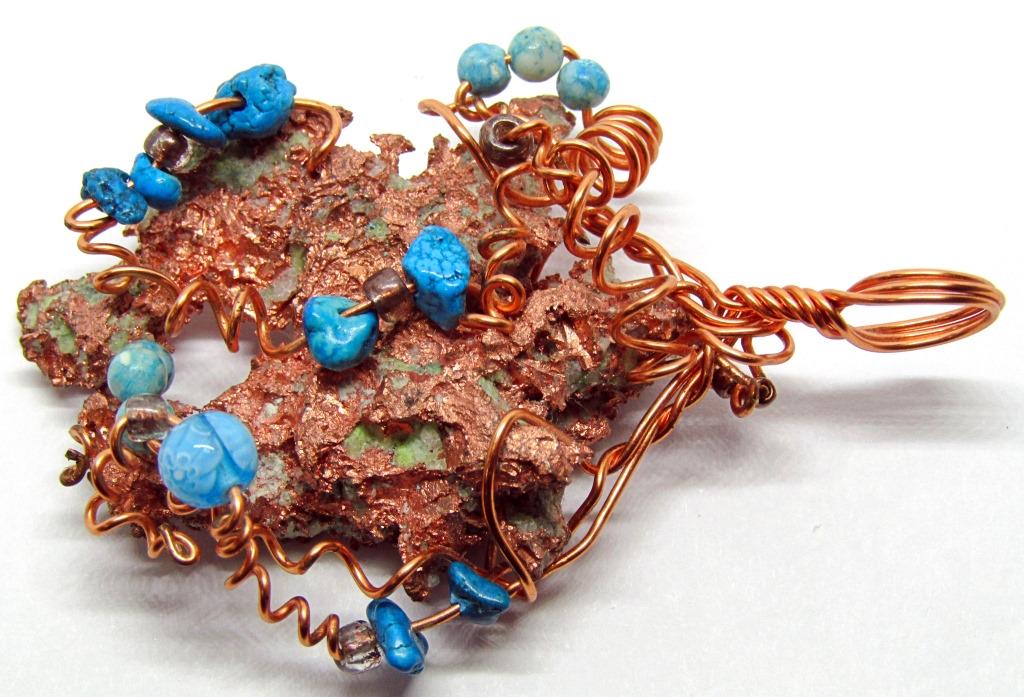 HANDMADE COPPER SLUDGE PENDANT (1 of 2)