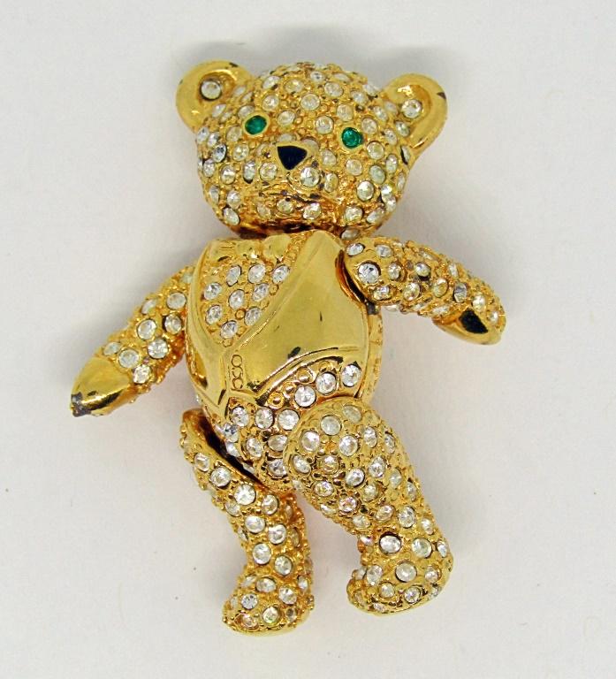VINTAGE JOAN RIVERS MOVEABLE RHINESTONE BEAR (1 of 3)