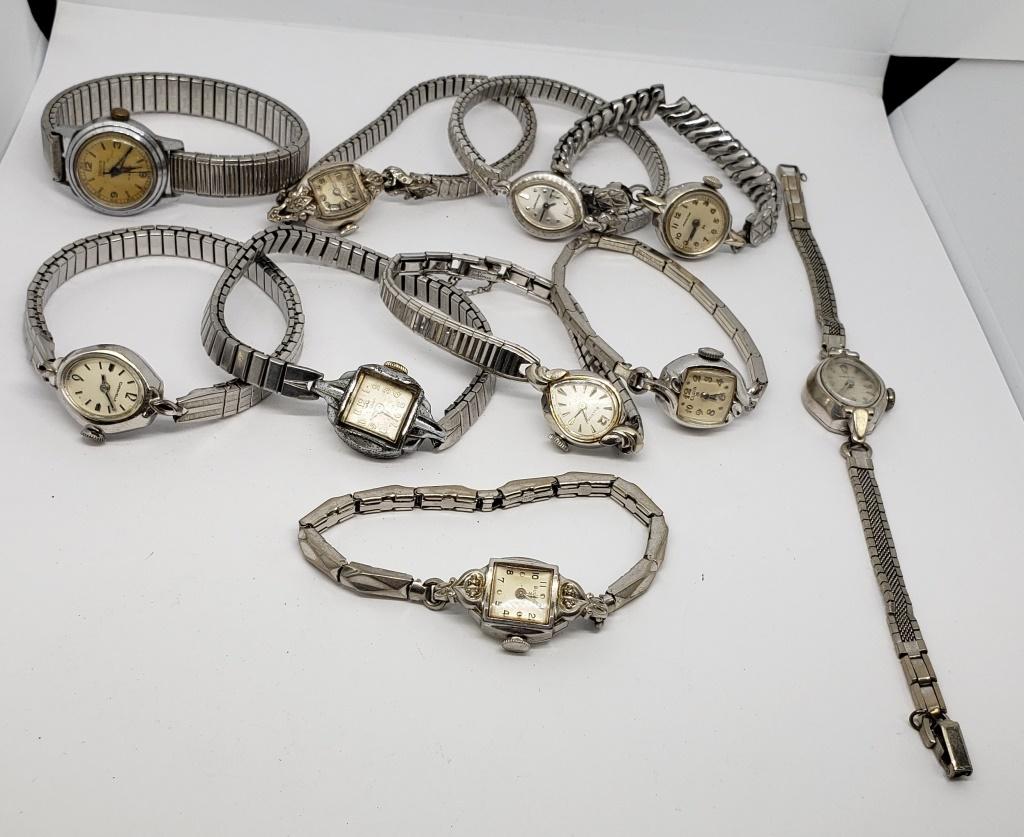 10-LADIES WRIST WATCHES: LONGINES, BULOVA (1 of 17)