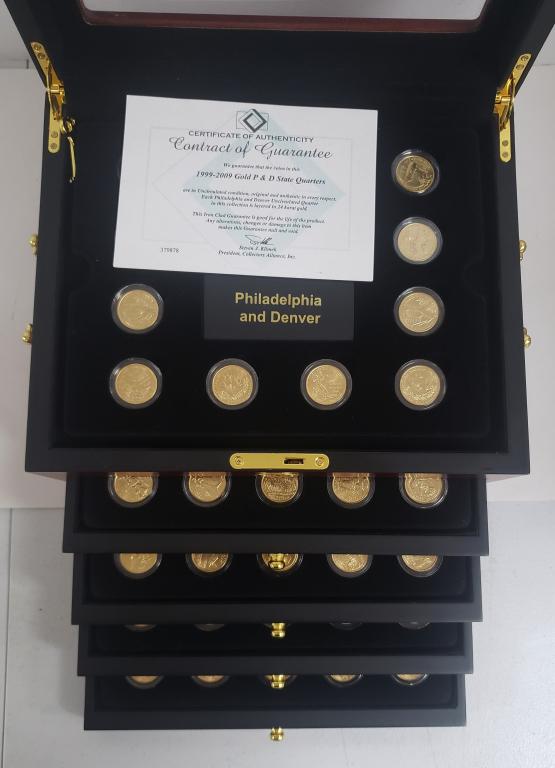 1999 thru 2009 24k GOLD LAYERED STATE QTR SET (1 of 2)