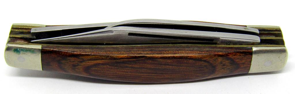 CAMILLUS SWORD BRAND #883 Three Blade: Texas Jack Knife- Wood Scales