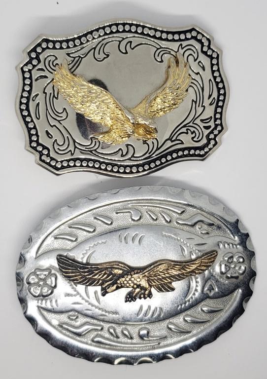 (2) EAGLE DESIGN LARGE BELT BUCKLES (1 of 2)