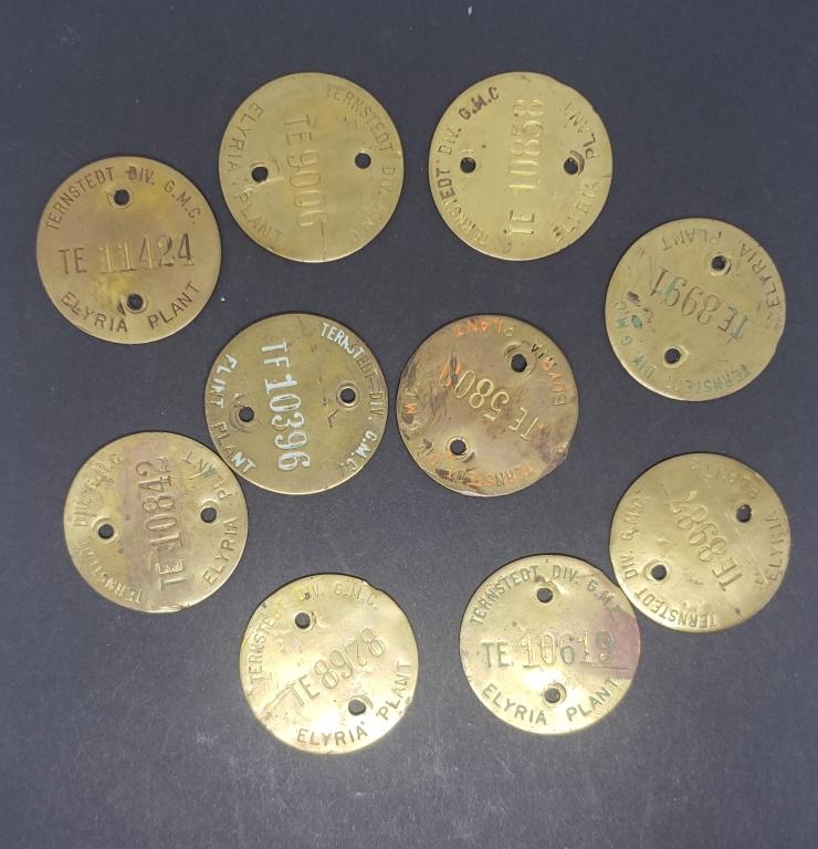 10-vtg GMC GERNERAL MOTORS TOOL TAGS (1 of 2)