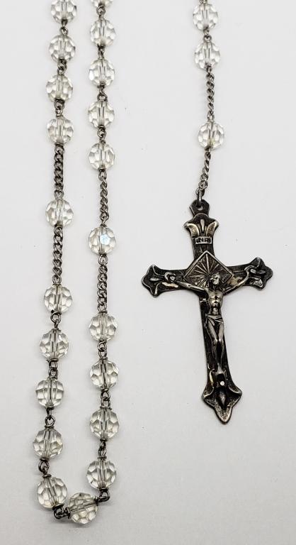 VINTAGE STERLING CATHOLIC ROSARY: TOTAL 18.6 DWT
