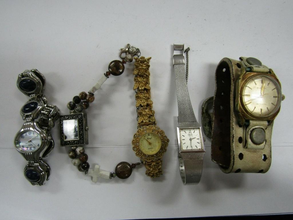 5- LADIES WRIST WATCHES-GENEVA-ARIEL=SEIKO-BULOVA: BID NOW