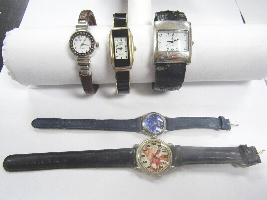 5-LADIES WRIST WATCHES-GENEVA- TRENDZ- CANNES- LTD: ALL CONSIDERED NON WORKING UNLESS MENTIONED- CHECK OUT OUR WEEKLY AUCTIONS TODAY!