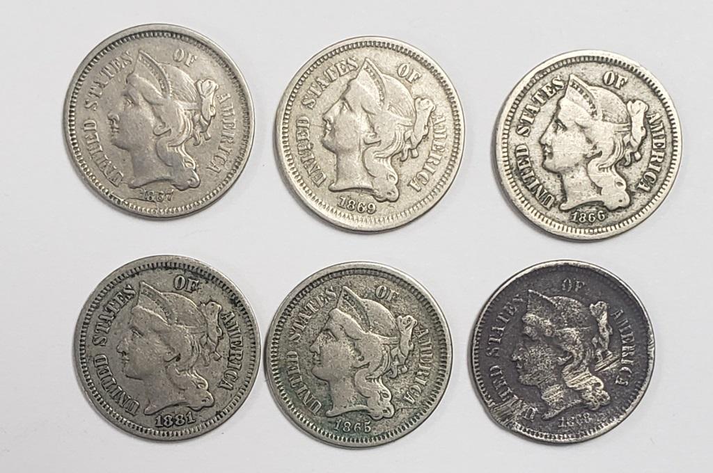 THREE CENT CIRC NICKELS (1 of 2)