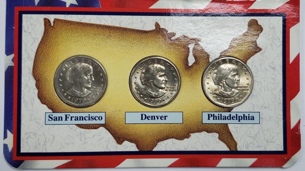 1979 Susan B Anthony PDS Dollar Set (1 of 3)