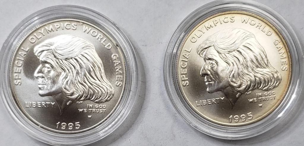 (2) 1995 W SPECIAL OLYMPICS SILVER COMMEM (1 of 2)