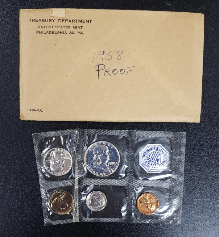 1958 U.S. PROOF SET in ORIGINAL CELLO (1 of 2)