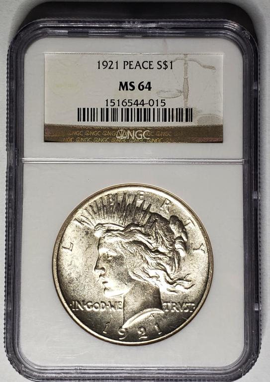 1921 PEACE DOLLAR NGC MS64 - KEY DATE (1 of 4)
