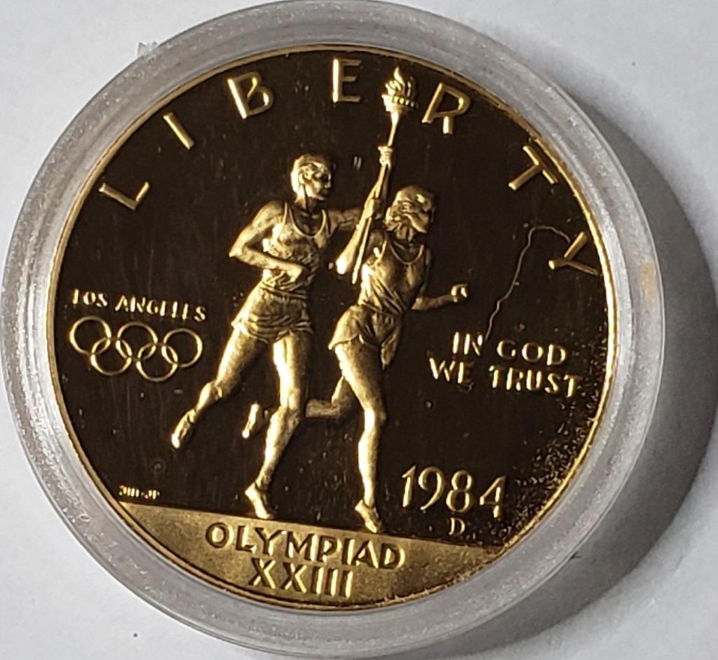 1984-D OLYMPIC GOLD $10 PROOF COIN (1 of 5)