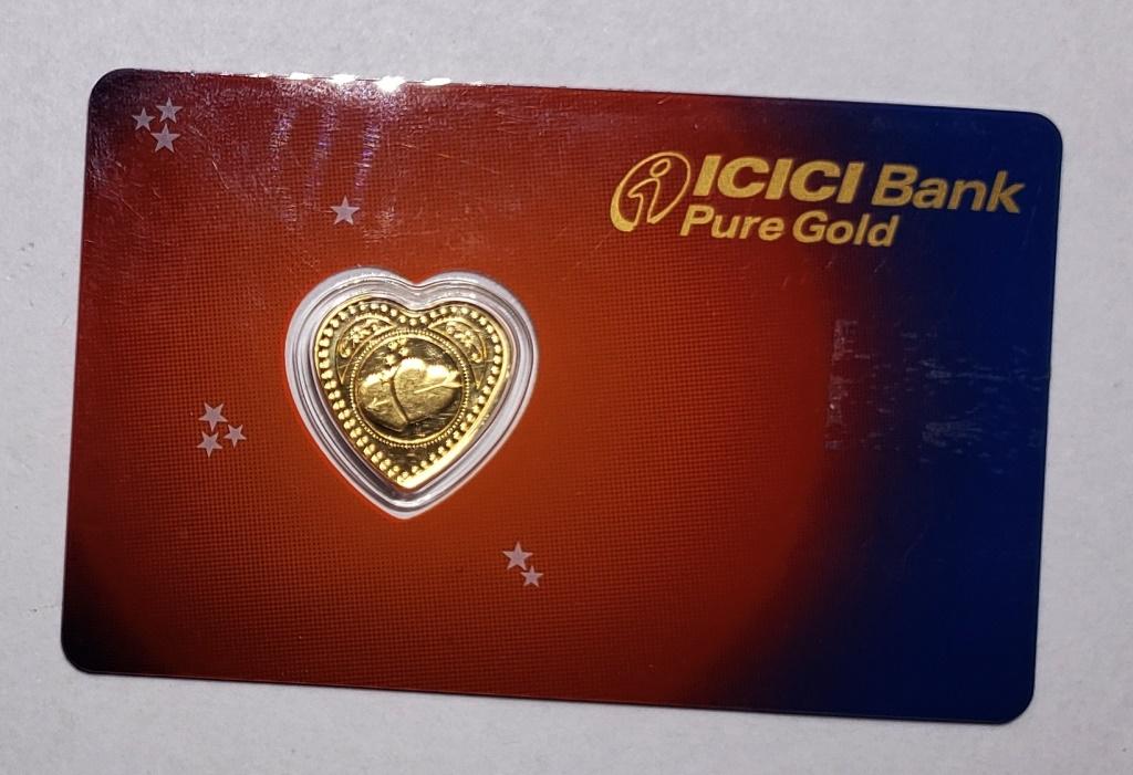ICICI BANK PURE GOLD HEART  5g (1 of 2)