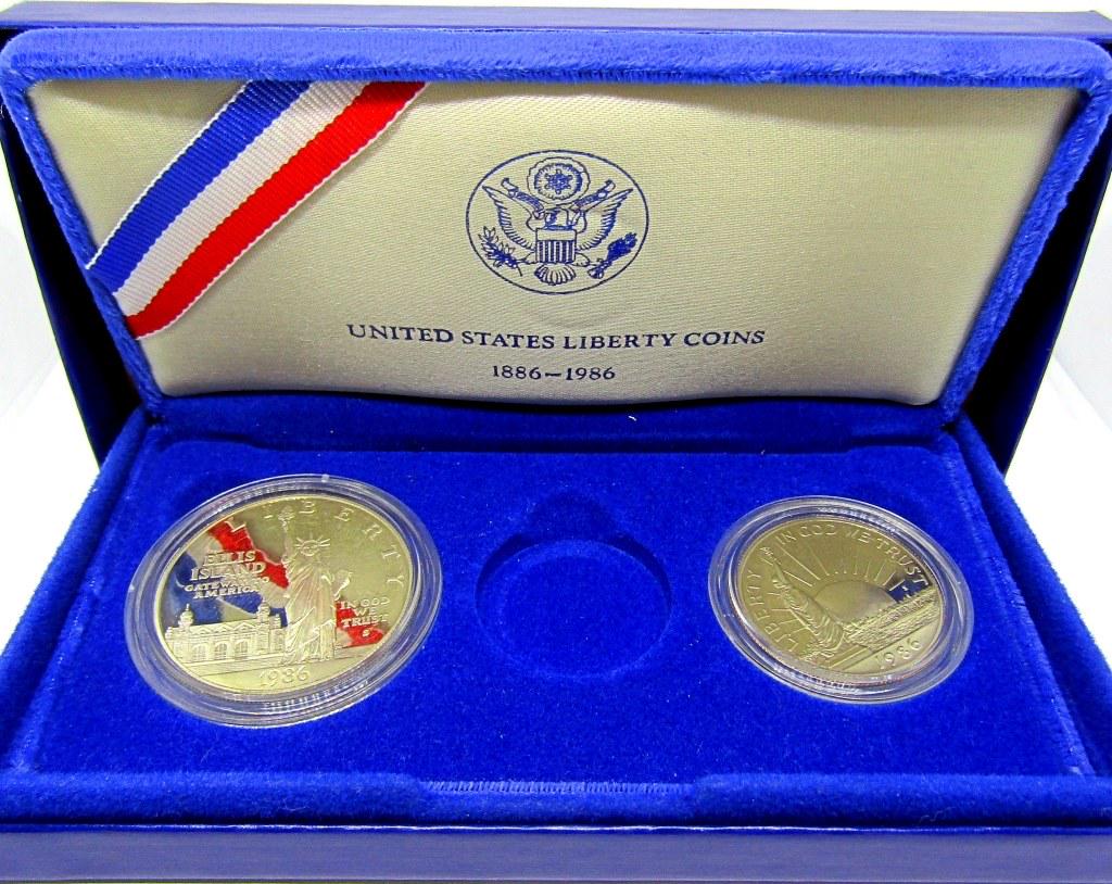 1986 2pc STATUE of LIBERTY PROOF SET (1 of 3)