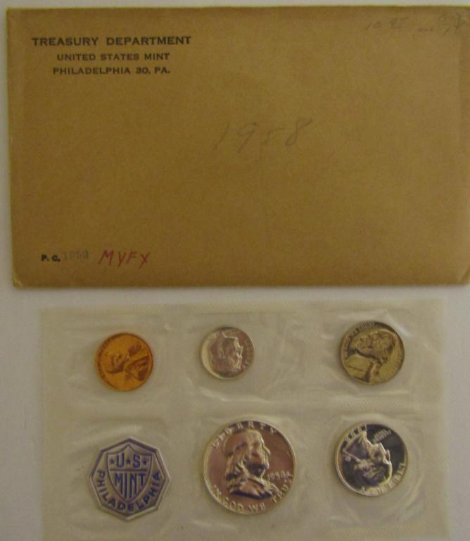 1958 U.S. PROOF SET in ORG ENVELOPE (1 of 1)