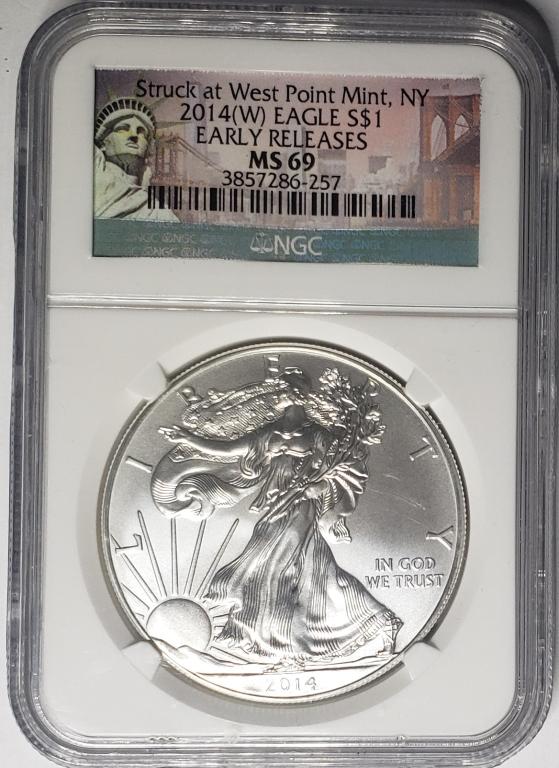 2014 (W) AMERICAN SILVER EAGLE NGC MS69 (1 of 4)
