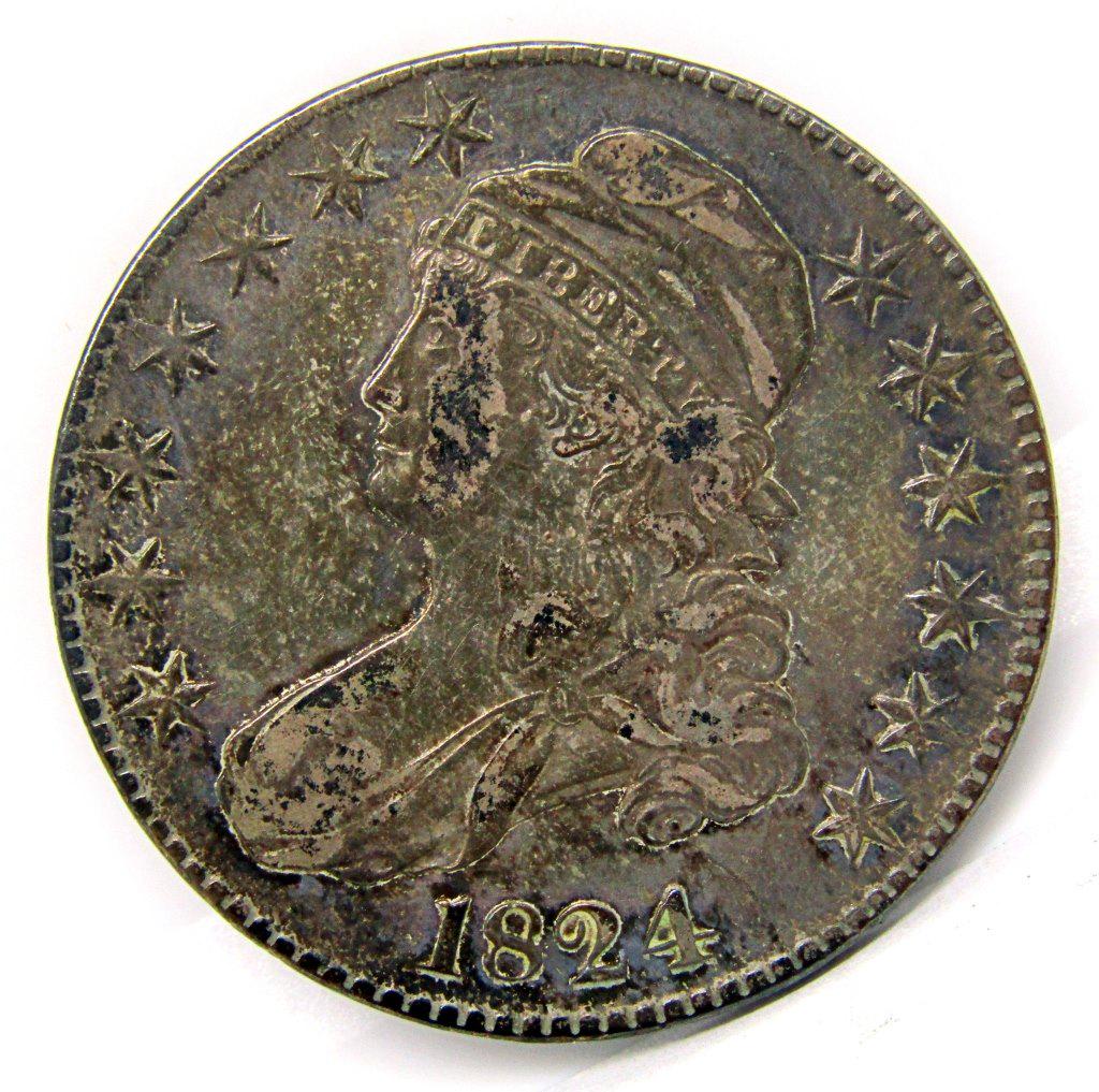1824 /1 CAPPED BUST HALF DOLLAR FINE (1 of 2)