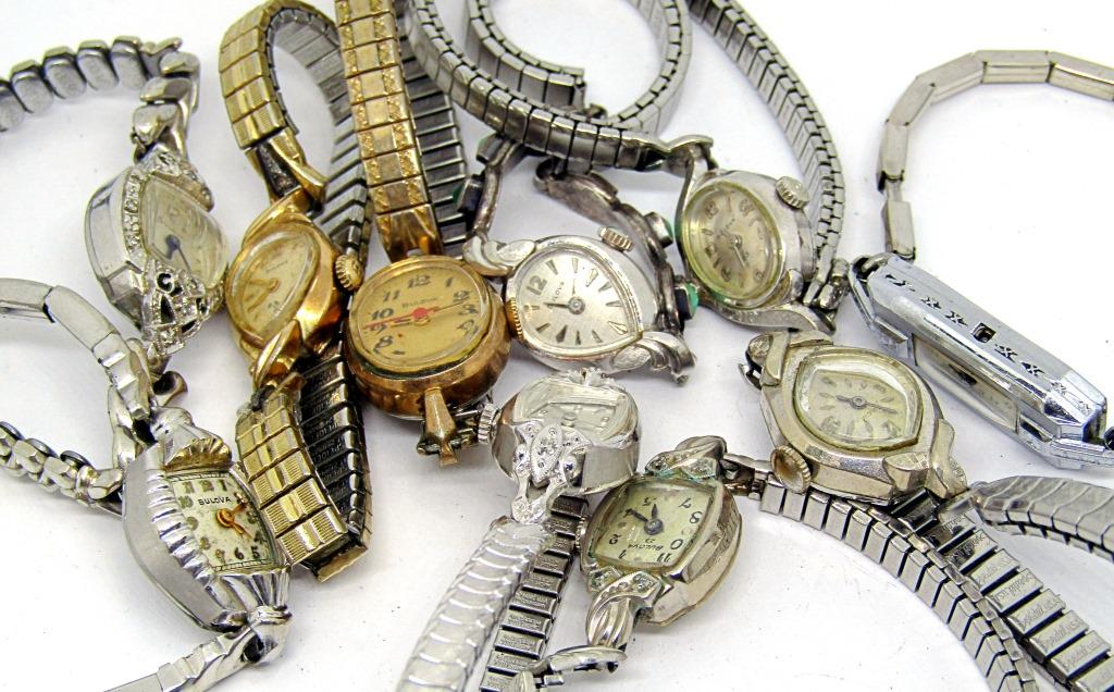 10-Ladies Self winding Wrist Watches-Bulova: Not tested as to working or not-most will need battery replacements-some for parts or repair-some may work-10 Ladies self winging Wrist watches-Bulova