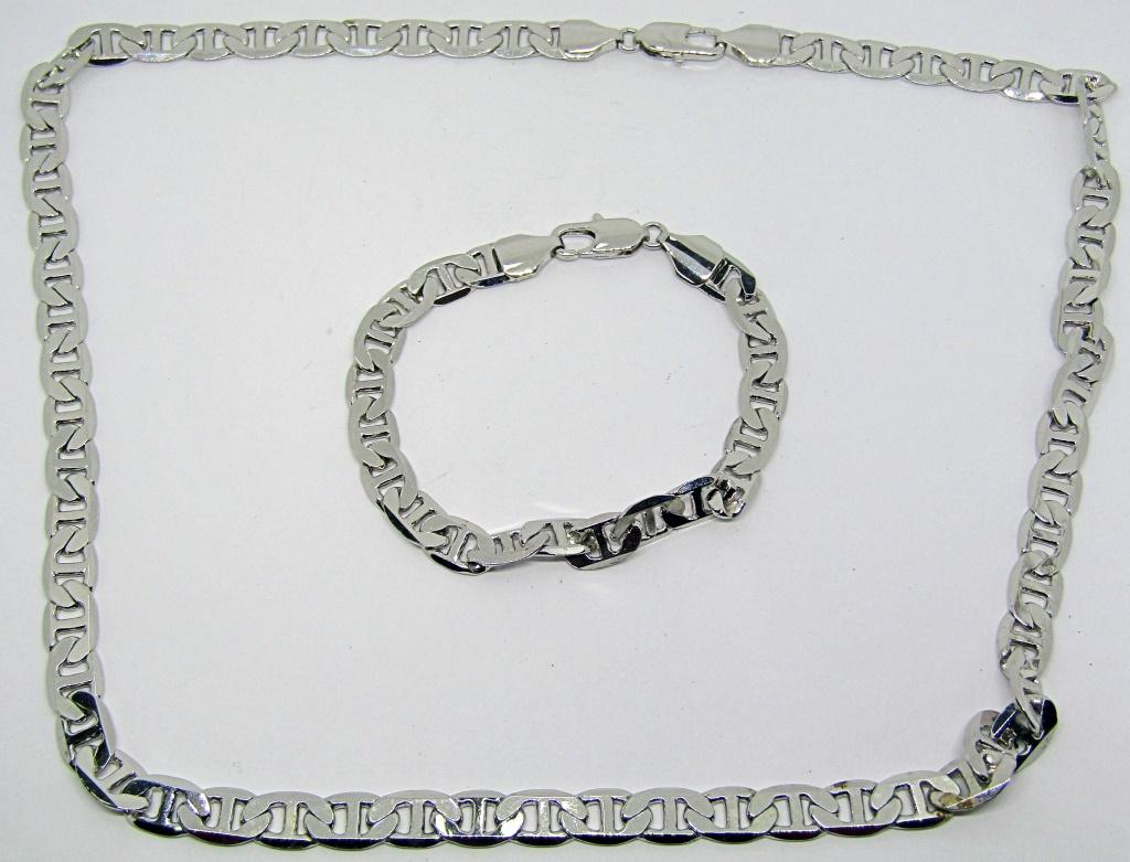 SILVER TONED VINTAGE NECKLACE & BRACELET!: MATCHING PAIR!